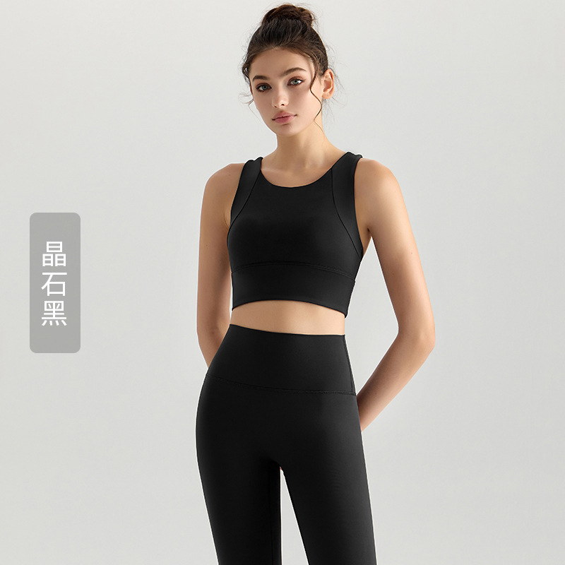 LAHN-Conjunto de ropa de Yoga para mujer, ropa exterior, chaleco profesional a prueba de golpes, cintura alta, ajustado, sin línea de vergüenza, traje deportivo