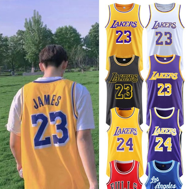 Factory Direct Sales Lakers No. 24 Kobe Bryant Jerseys James No. 23 Loose Hip-Hop Couple Basketball Uniforms for Men and Women