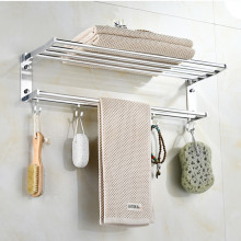 太空铝浴室置物架壁挂式毛巾杆收纳免打孔卫生间厕所洗手间浴巾架