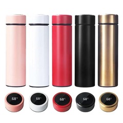 Stainless steel smart insulated cup with double-layer vacuum display temperature on-the-go straight business office travel gift cup