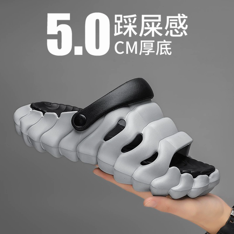 Мужская обувь из крокодиловой кожи, летние простые уличные пляжные сандалии Baotou на толстой подошве, мужские противоскользящие спортивные пляжные новинки