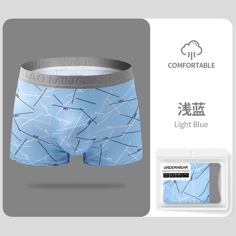 Pantalones interiores antibacterianas para hombres, pantalones planos respirables, cómodos y sueltos, pantalones de cuatro cuartos de hombre, fábrica al por mayor