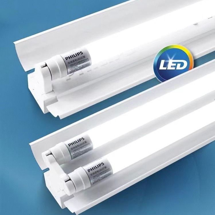 T8Led Fluorescent Lamp Energy-Saving Single-Tube Double-Tube Workshop Lamp Full Set 1.2m Bracket Lamp High-Brightness Led Fluorescent Lamp