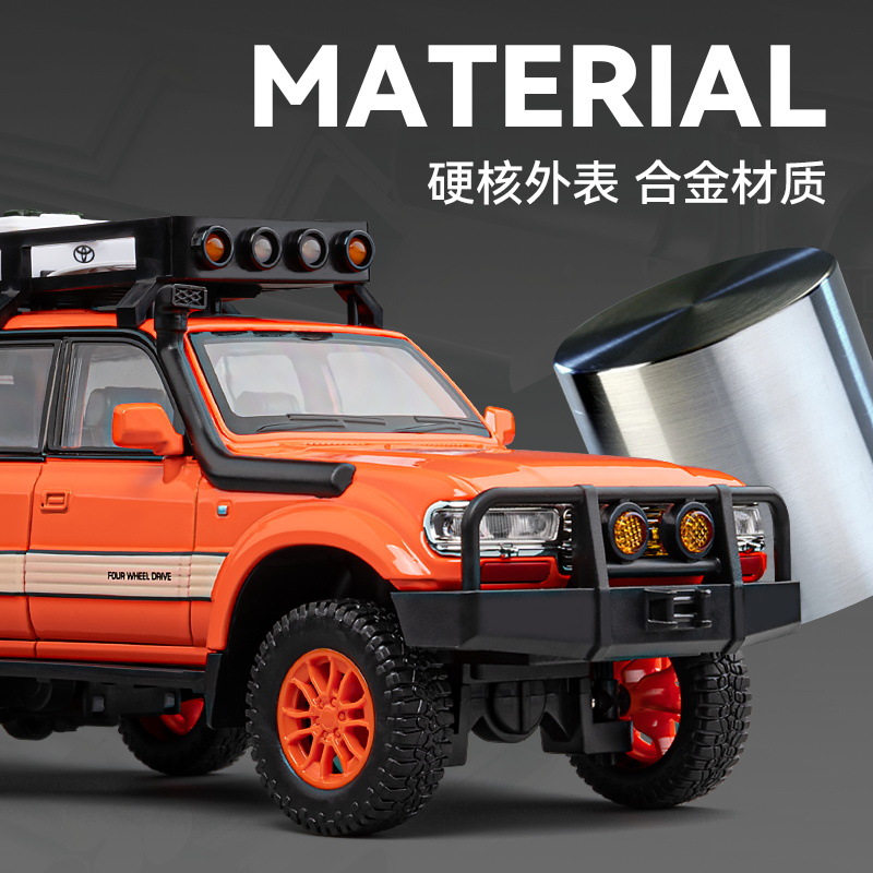 1:24 TOYOTA LAND CRUISER LC80 시뮬레이션 합금 모델 음향 광학 힘 조향 어린이 남성 장난감 디스플레이