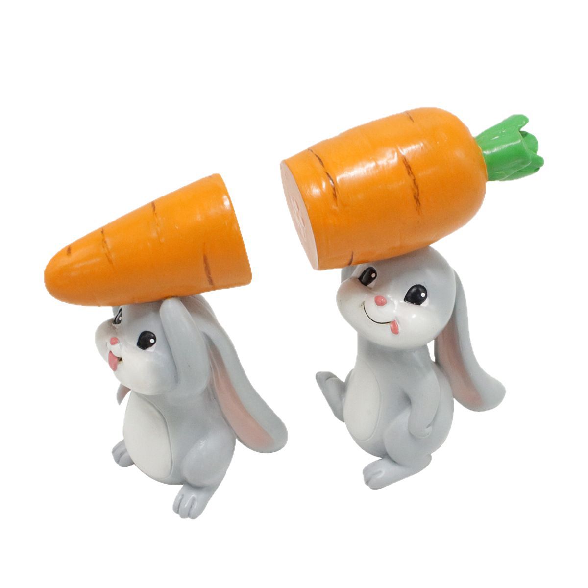 Micro landscape ornaments cute animal fun rabbit carry radish set two naughty cartoon puppy plant resin accessories