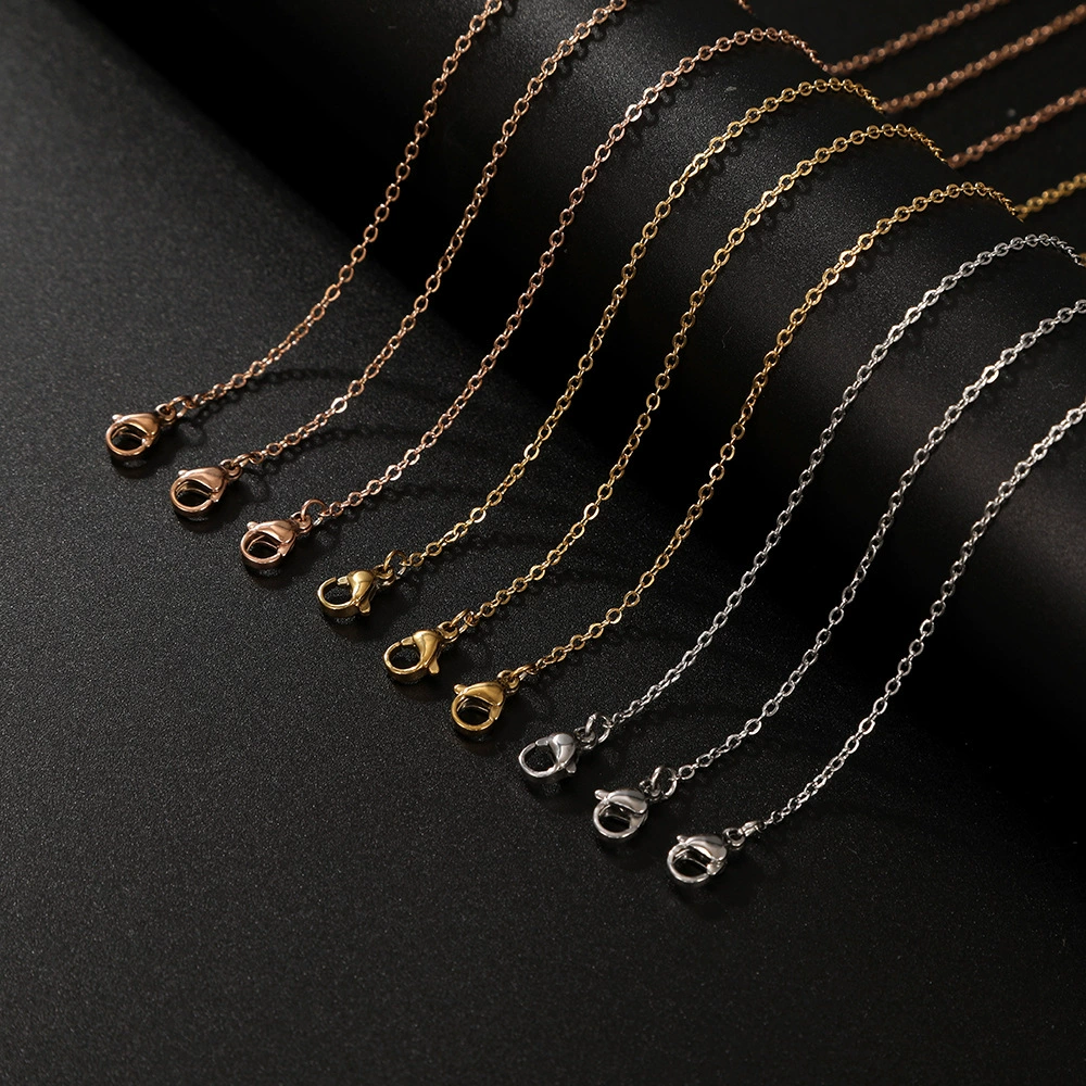 Женская цепочка-свитер из нержавеющей стали с плоским О-образным замком, сварная, для самостоятельного изготовления украшений