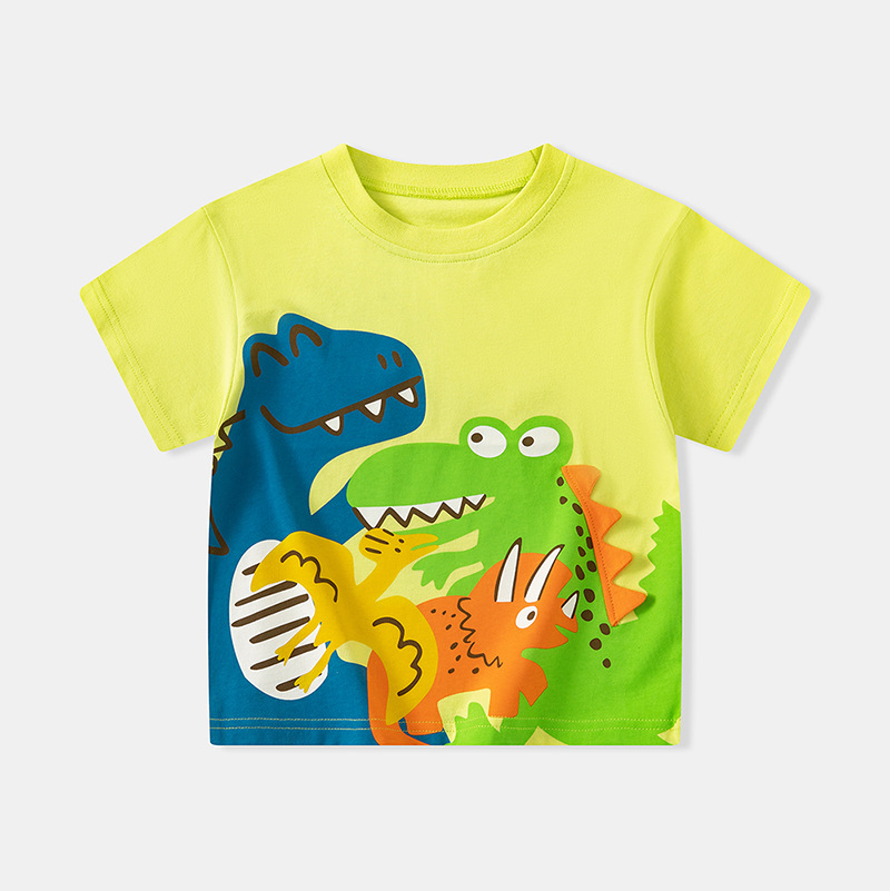 Betop ropa para niños 2025 verano niño dinosaurio camiseta de manga corta impresión ropa de bebé de media manga de moda