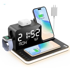 7 In 1 デュアル電話線充電ステーション (夜間付き)