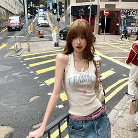 韩系感吊带上衣女夏季外穿小个子辣妹修身显瘦美背背心图片色