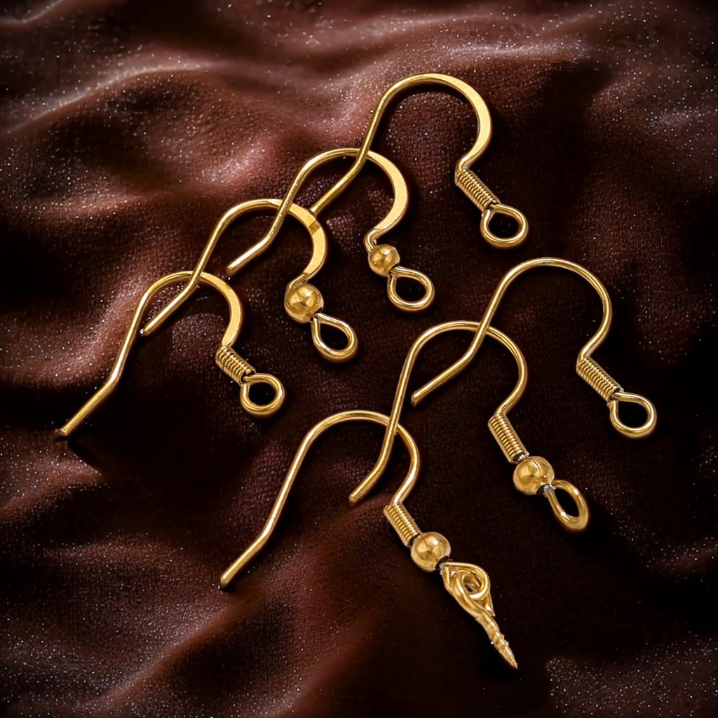 Acero inoxidable con cuentas de resorte gancho de orejas gancho de orejas pendientes diy accesorios de joyería gancho accesorios de oro galvanizado