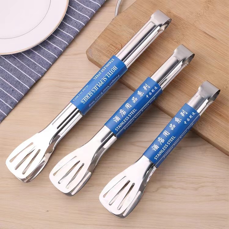 Three line food clip non-magnetic stainless steel barbecue clip bread clip food clip cake clip hotel supplies steak clip
