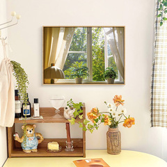 Landscape painting hanging painting ins style window small fresh bedroom decoration painting bedside window view log style painting