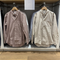 URAZ男/女装25秋冬质长绒棉格子衬衫长袖衬衣外套476015/480648