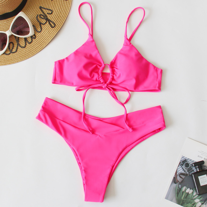 2023 nuevo bikini europeo y americano Comercio exterior multicolor encaje sexy bikini split traje de baño bikini traje de baño