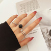 Retro one size ring, set, stone inlay, Aliexpress, European style, 3 piece set, with gem, wholesale
