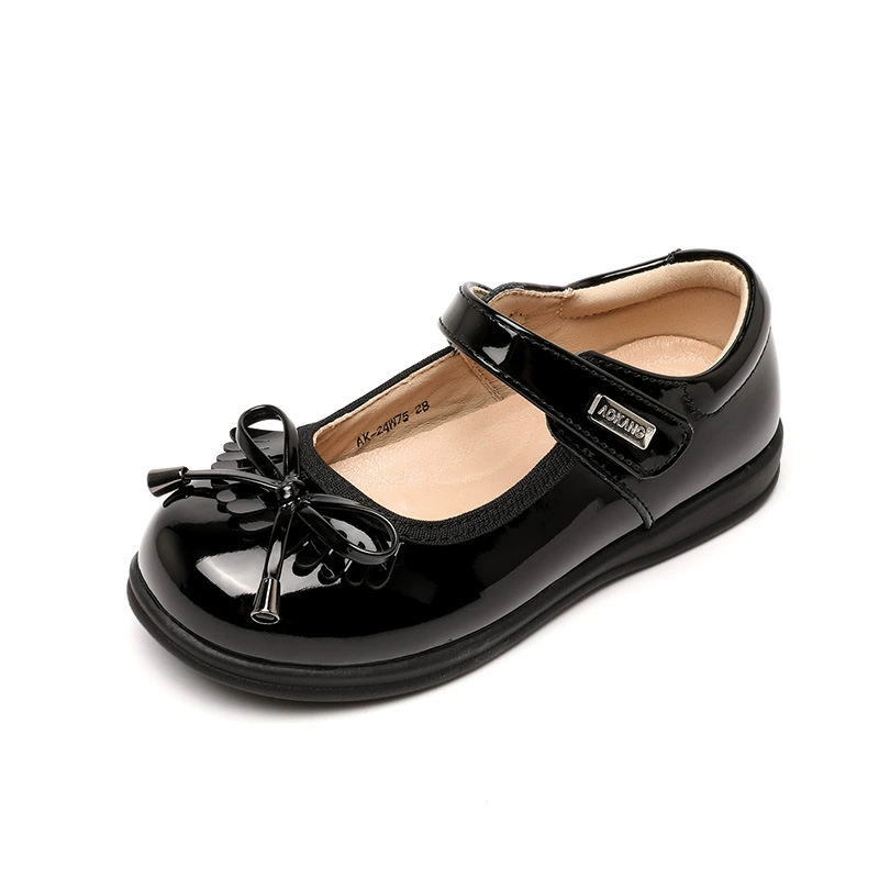 Детская обувь, маленькие кожаные туфли для выступлений для девочек, новые весенне-летние черные туфли для девочек, детские лоферы в британском стиле