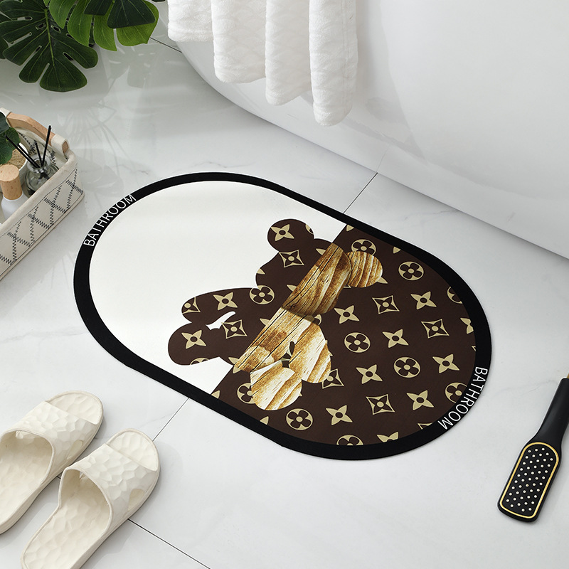 卡通硅藻泥软垫吸水速干地垫地毯门口浴室防滑脚垫卫生间门垫