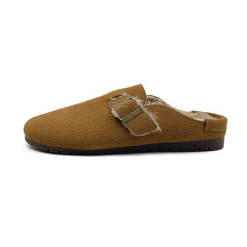 Birkenstock shoes for women, plus velvet, cute cotton slippers,  autumn and winter new slip-on slip-ons, retro beanie shoes