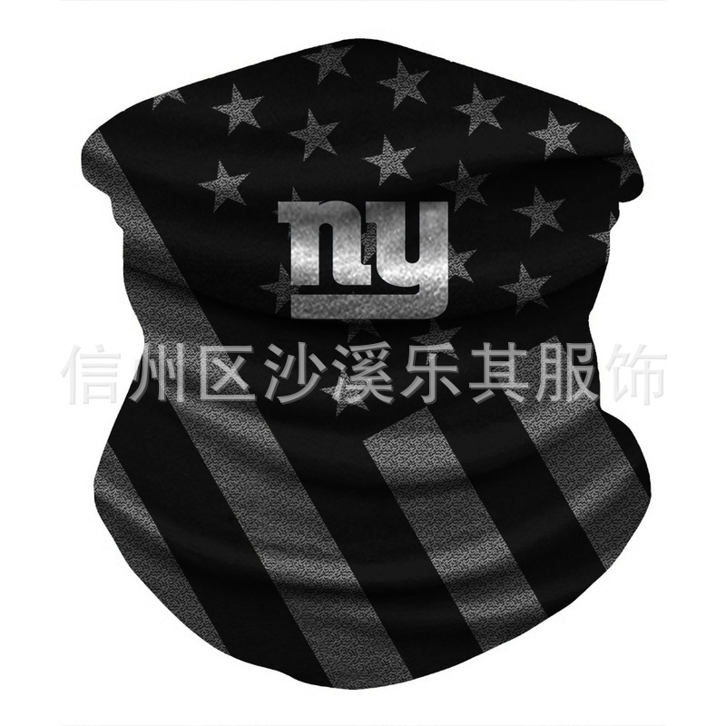 Máscara de impresión digital 3D para equipos de la NFL europeos y estadounidenses Montar al aire libre a prueba de polvo, protección solar, máscara deportiva a prueba de viento, se puede fijar Zhi