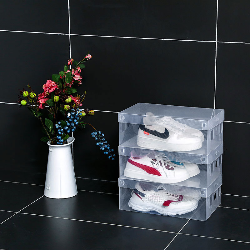Flip-Top Shoe Box Dust-Proof and Moisture-Proof Storage Box Transparent Plastic Space-Saving Storage and Organization Wholesale