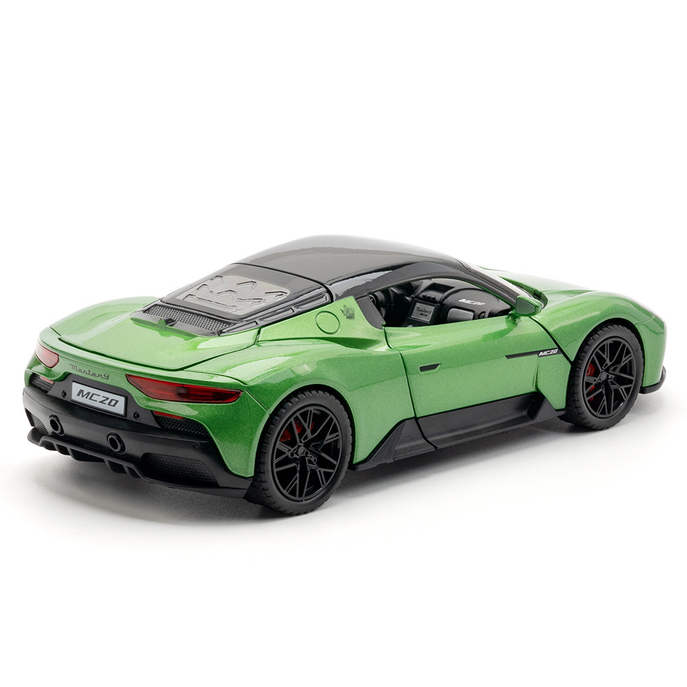 Jiaye modelo de coche de aleación 1:24 Martha MC20 coche deportivo con sonido y luz Tire hacia atrás de coche de juguete modelo de música colección de decoración