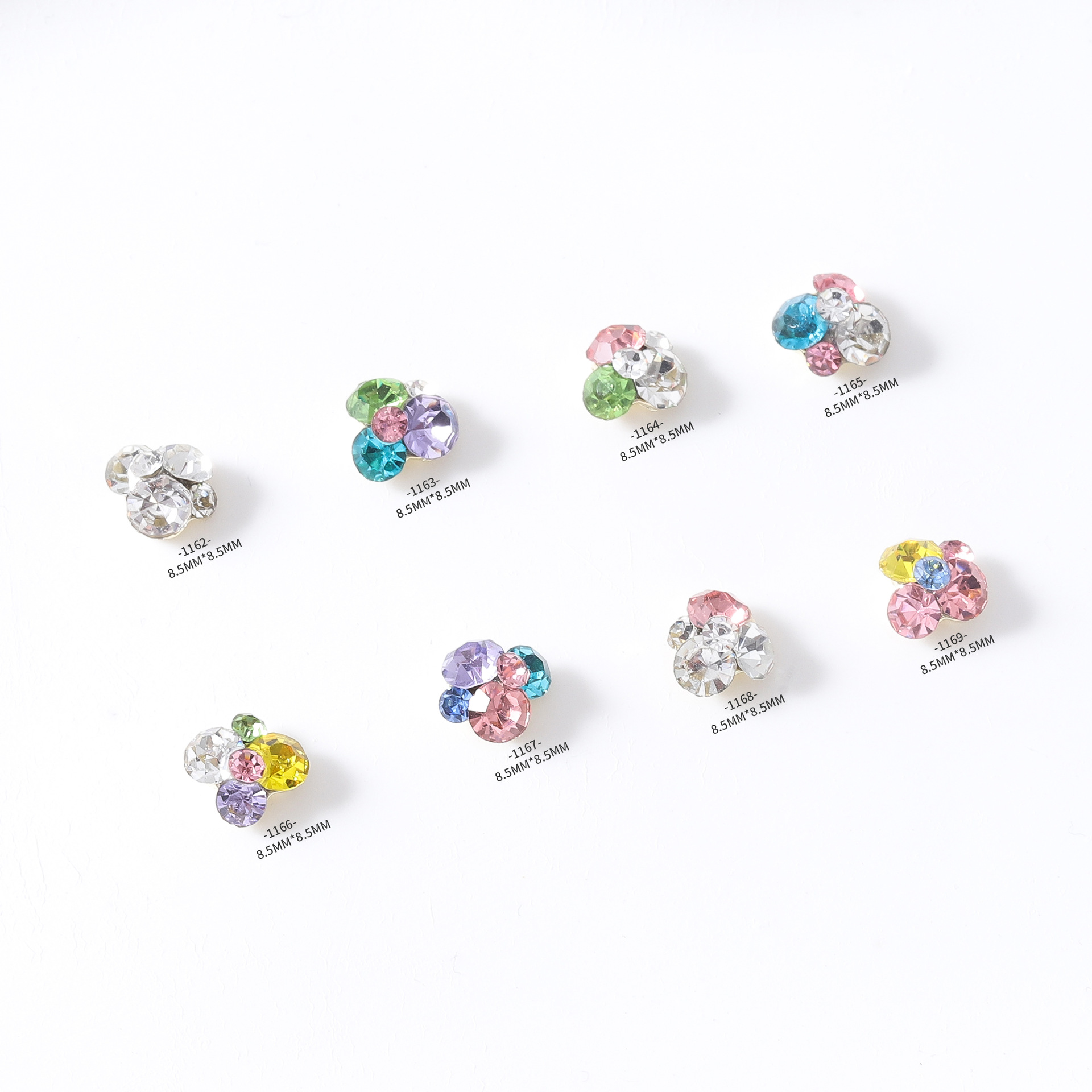 Nail Caramelo Soda Pila de diamantes Red Explosión Bola de diamantes de cristal de color de fondo puntiagudo Pila terminada Pila de diamantes Joyas de diamantes de uñas