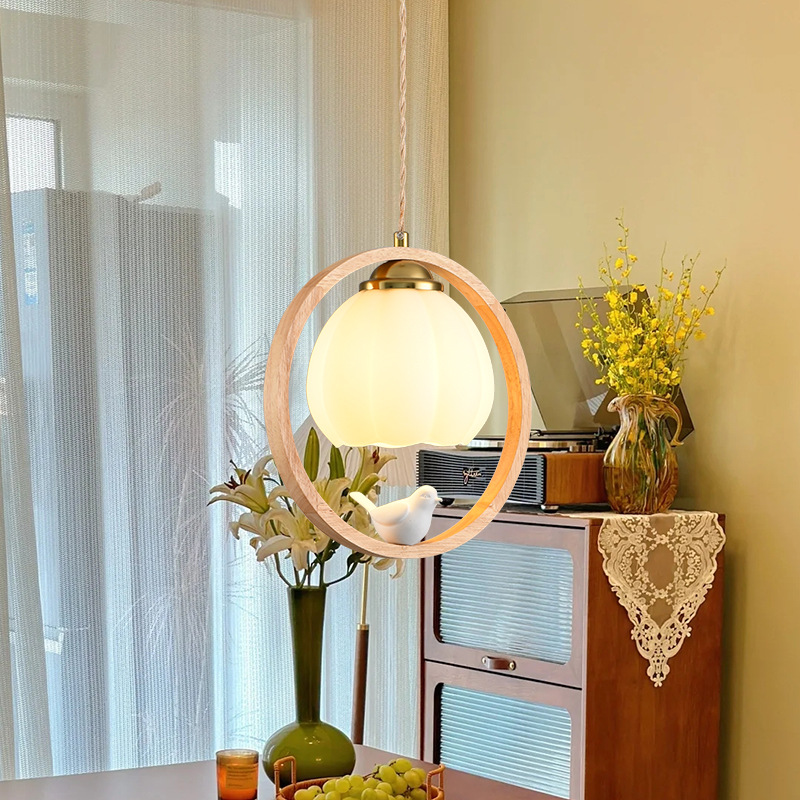 Pájaro de tronco simple lámpara de cabecera del dormitorio japonesa vivienda nórdica personalidad creativa pasillo balcón lámpara de cama