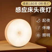 LED小夜灯 可充电式客厅卧室床头宿舍走廊人体感应磁铁吸附睡眠灯