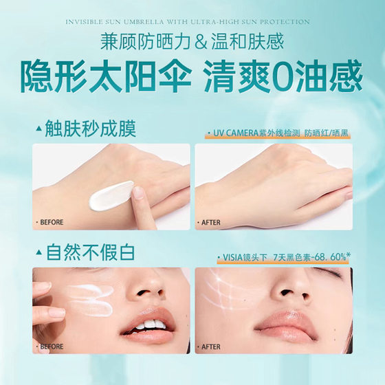 Anti-ultraviolet high-power whitening isolation sunscreen light non-greasy sweat-proof facial sunscreen SPF50