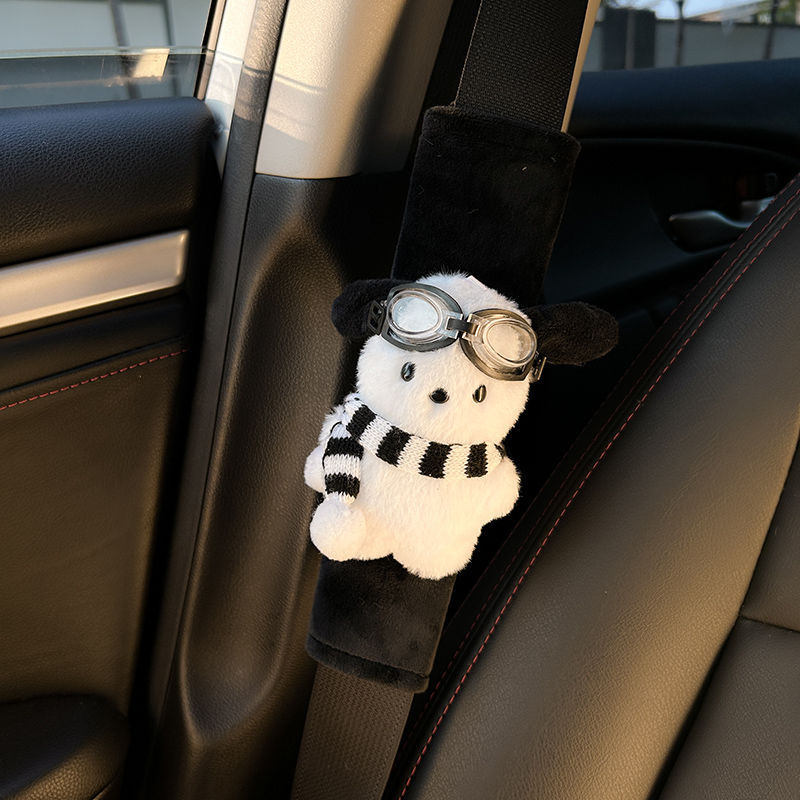 Cubierta de hombro con correa de coche, funda decorativa de condón lindo, cuello suave y anti-estrangulado, pareja, protección de coche, mujer
