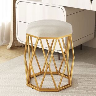 Dressing Stool Bedroom Accessible Luxury Makeup Stool Scandinavian Modern Minimalist ins Dressing Table Chair Net Red Makeup Round Stool