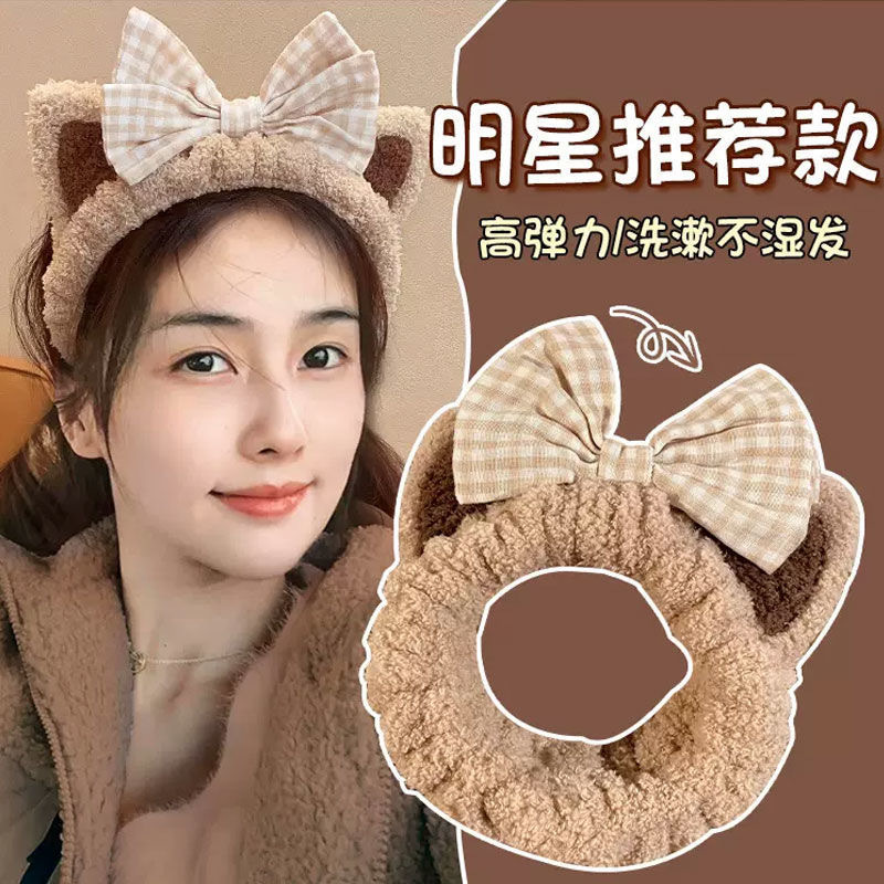 Nueva diadema de lazo de lazo de oreja de gato de dibujos animados