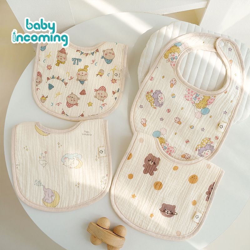 U-Shaped Bibs for Children, Baby Feeding Bibs, Anti-Spit-Up Neck Bibs, Breathable and Absorbent