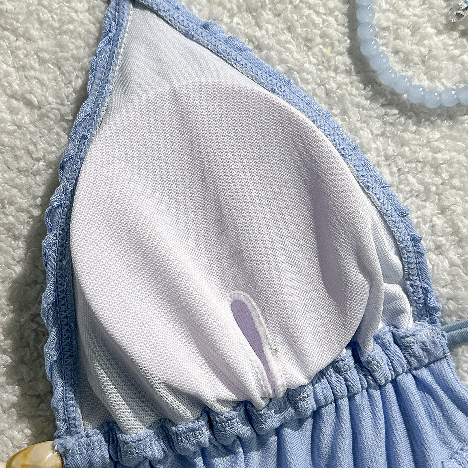 Women's Solid Color Bikini Set Sexy Halter Top High-waisted_voghion.com