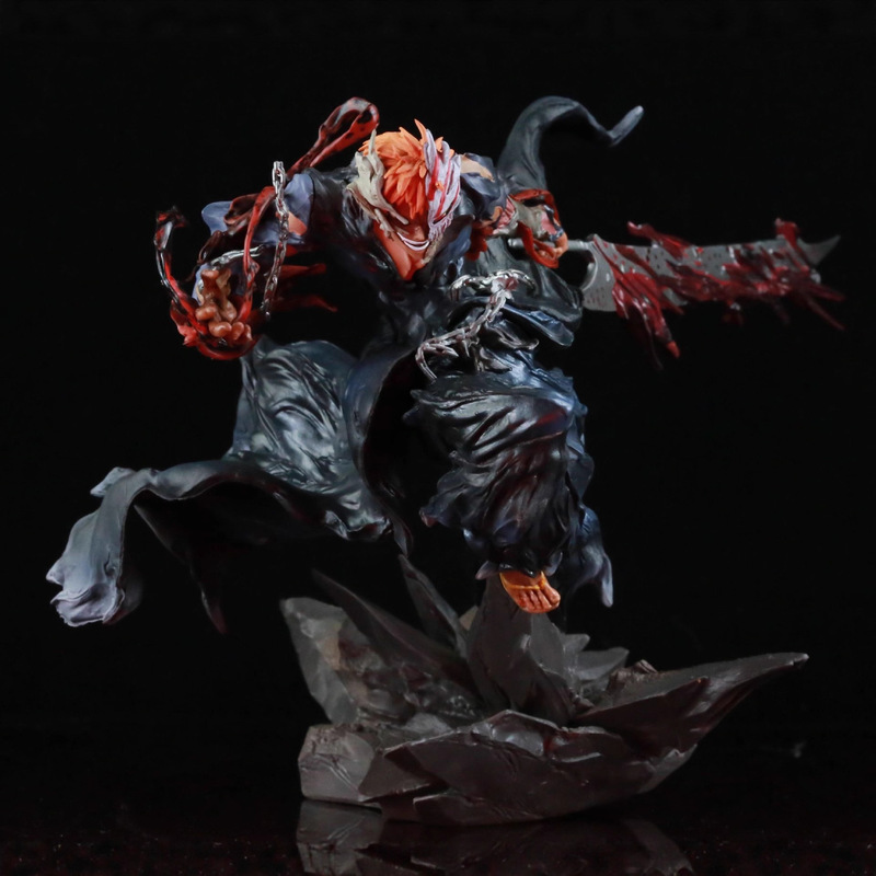 Bleach Merchandise High-Quality Iron Curtain Kurosaki Ichigo Orange Hair Cleaver Male 1/6 Anime Figure Ornament Gift