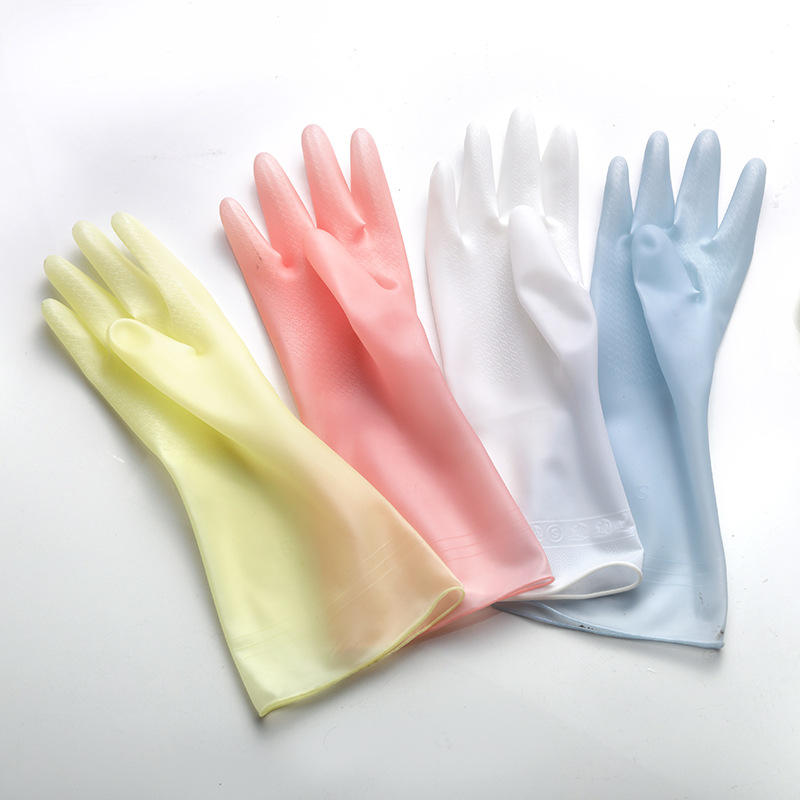 Longs gants de ménage imperméables en caoutchouc pour cuisine_voghion.com
