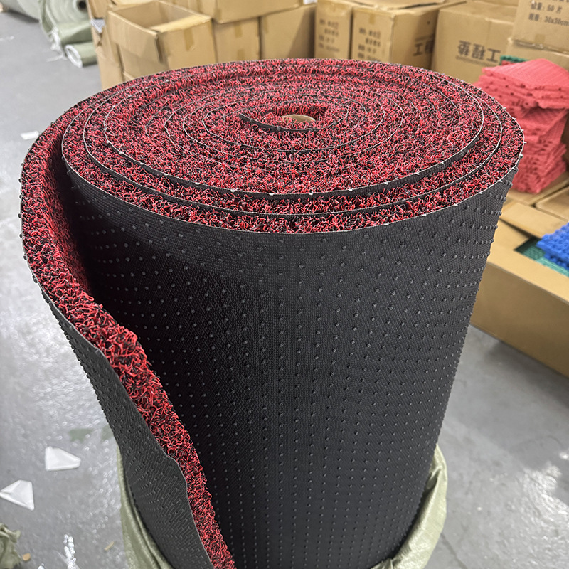 Factory Supply 2.0 Thick Nail Bottom Wire Ring Large Roll Entry Door PVC Plastic Floor Mat Car General Mat Coil