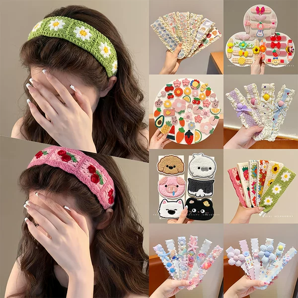 Hair adhesive patch, magic hair patch, bangs patch, magic patch, knitted wool headband, face-washing headband for women