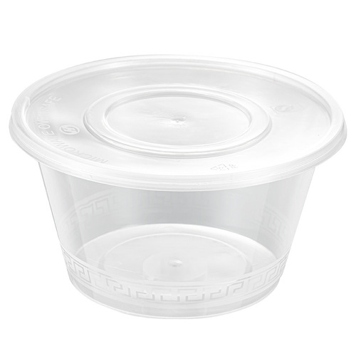Disposable packaging box lunch box takeaway packaging box round fast food box thickened PP plastic soup noodle porridge round bowl wholesale