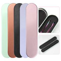Wholesale eyelash tweezers storage tool, dual-slot multi-color tweezer storage box, hinged tin tweezers storage case