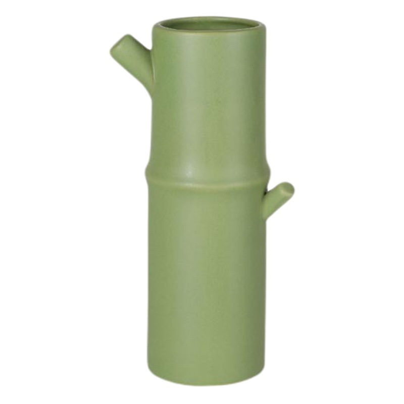 Moderno estilo chino de bambú verde jarrón cerámica Sala modelo Club diseñador flor decorativa decoración suave adornos