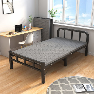 Noon break Folding bed household single bed Office Noon break Artifact deck chair Portable Apartment simple and easy adult steel beds