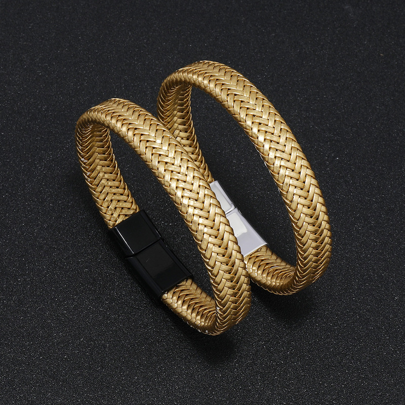 Cross-Border Woven Leather Cord Bracelet, Multi-Strand Braided Bracelet, Stainless Steel Alloy Accessories, Men's Bracelet Cross-Border Woven Leather Cord Bracelet, Multi-Strand Braided Bracelet, Stainless Steel Alloy Accessories, Men's Bracelet