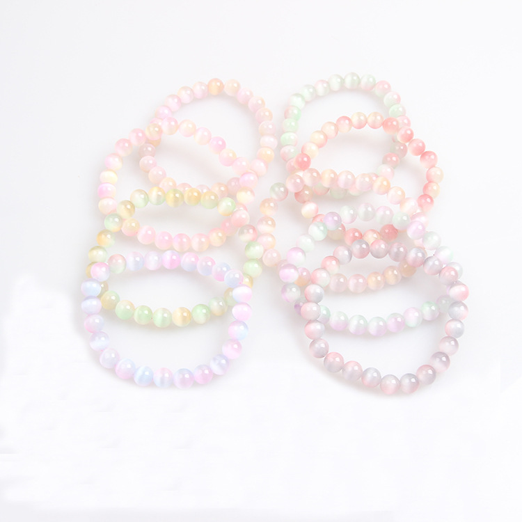 Cute fashion bracelet with natural stone, universal accessory, direct factory sale, 8mm, cat's eye