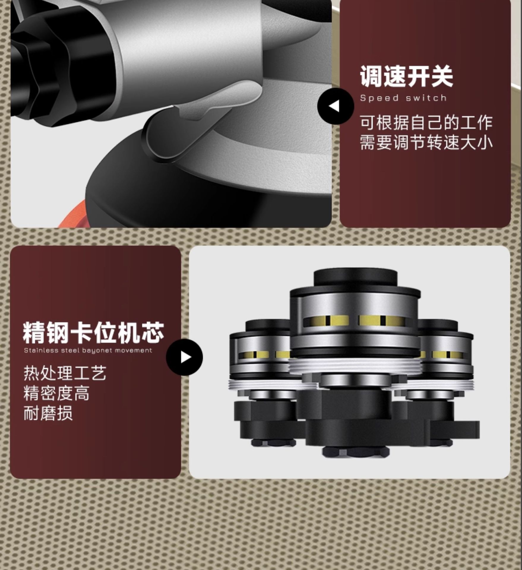 Weimar Pneumatic Grinder Air Sanding Paper Machine Industrial Grade High Speed Polishing Machine Car Beauty Waxing Dry Grinding Wholesale