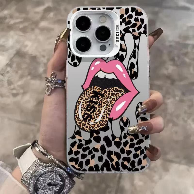 Nuevo estampado de leopardo inglés para iPhone 16 funda para teléfono móvil Apple 15promax/14 anti-caída 13pro12 Europa y América