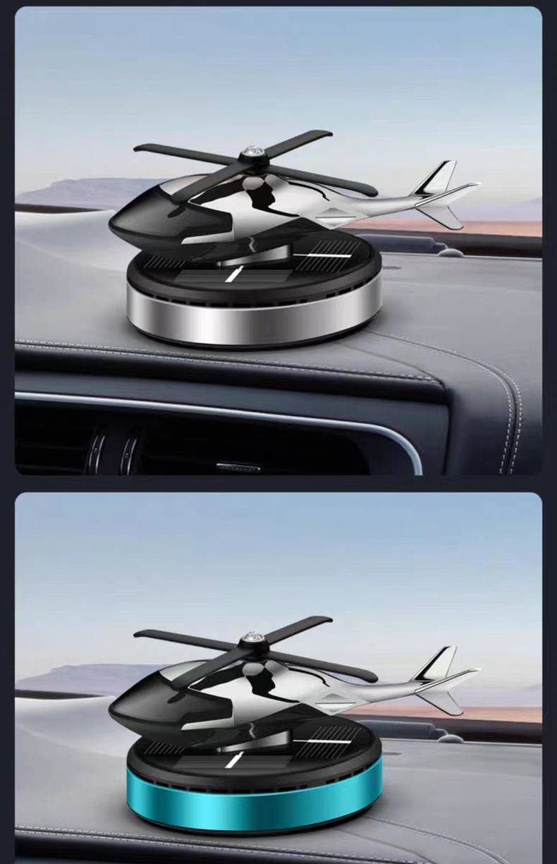 Solar rotating helicopter car ornaments aircraft aromatherapy center console cross-border car odor removal perfume supplies