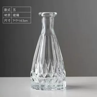 复古玻璃小花瓶浮雕欧式小口径迷你花瓶干鲜花插花花器水培花瓶