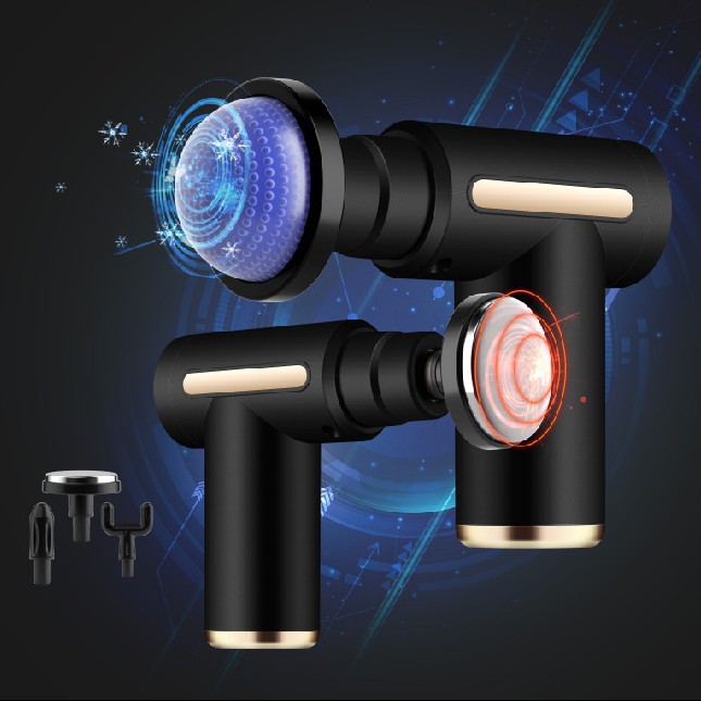 Pistola de masaje muscular personalizada con vibración inteligente de velocidad variable, caliente y fría, para masajes y estiramientos con compresas frías y calientes. image 4