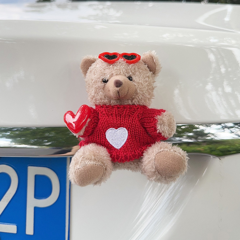 Colgante de cola de automóvil lindo peluche oso muñeca muñeca baúl de automóvil decoración de decoración de motocicleta eléctrica